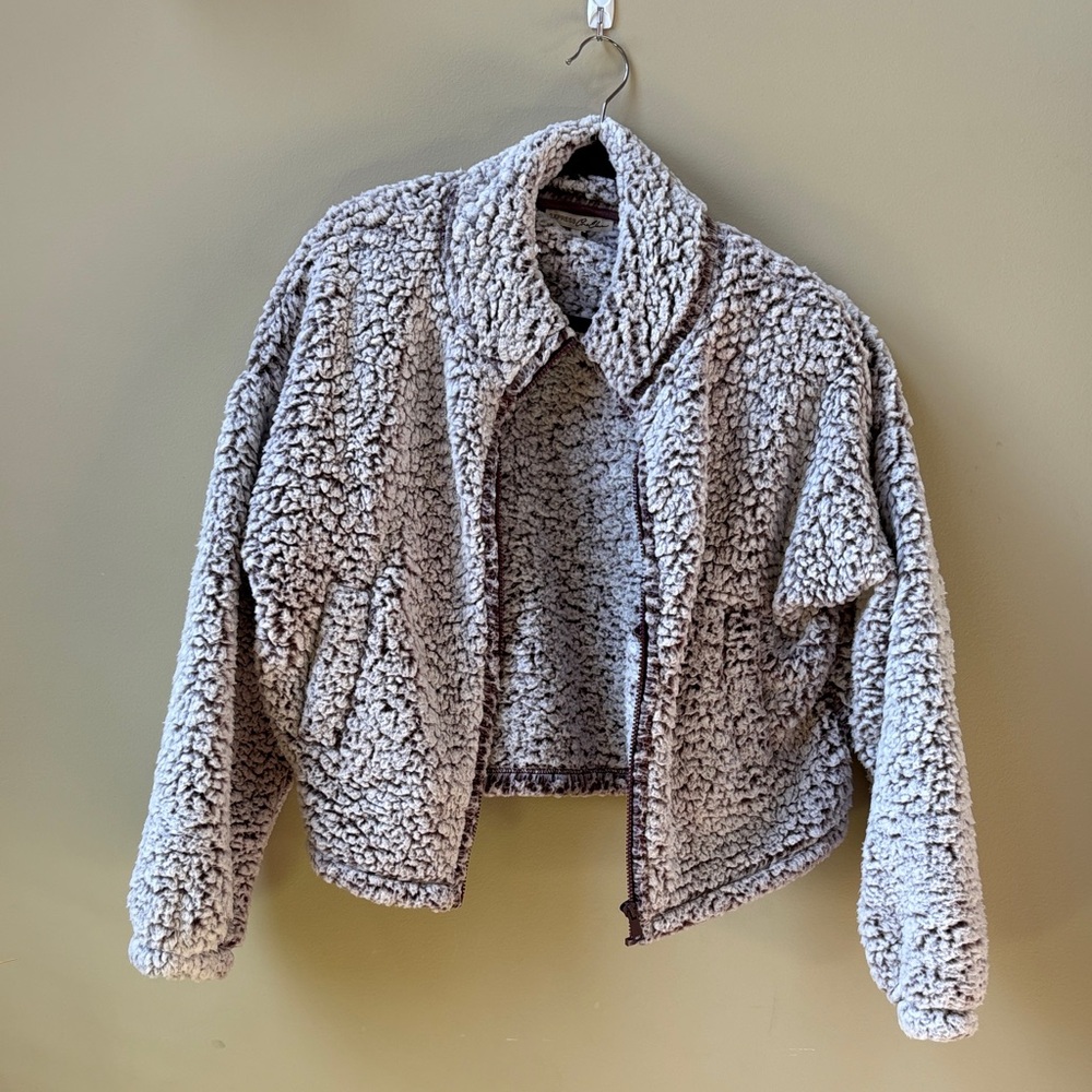 Express Women's Plush Gray Teddy Jacket